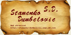 Stamenko Dumbelović vizit kartica